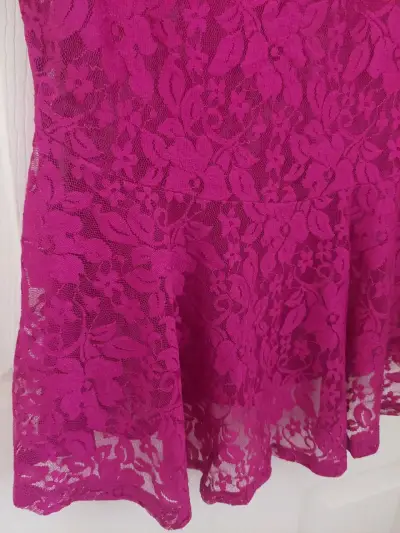 Blusa de encaje fucsia sin mangas para mujer - miniatura 5