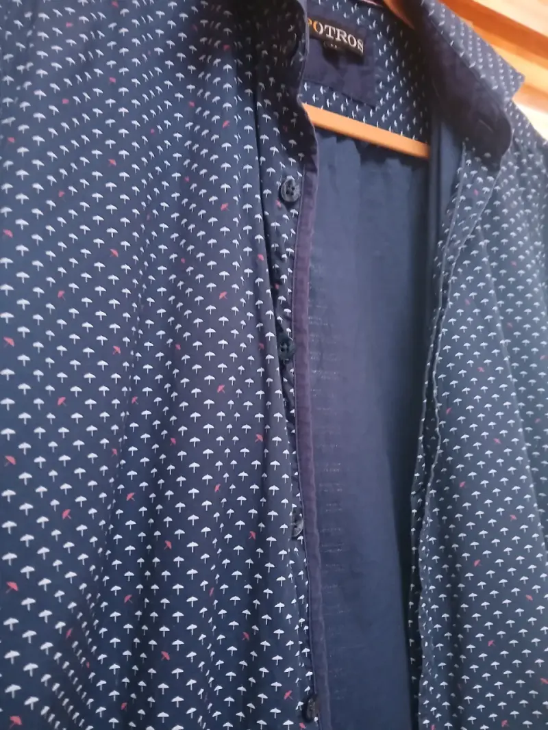 Camisa de hombre azul Marca Potros - 3