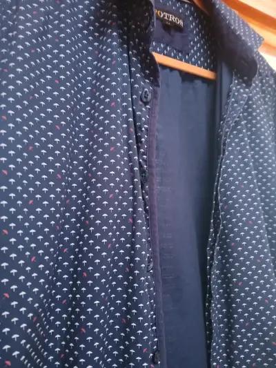 Camisa de hombre azul Marca Potros - miniatura 3