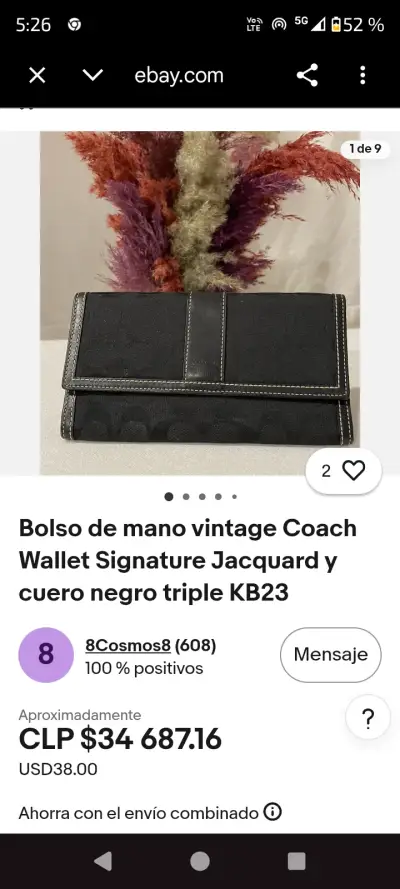 Cartera Coach Signature Jacquard Negra - miniatura 3