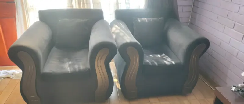 Sillones negro, dos pequeños y uno de 3 cuerpo - 3
