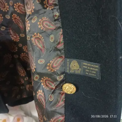 Abrigo negro David Benjamin con forro estampado - miniatura 4