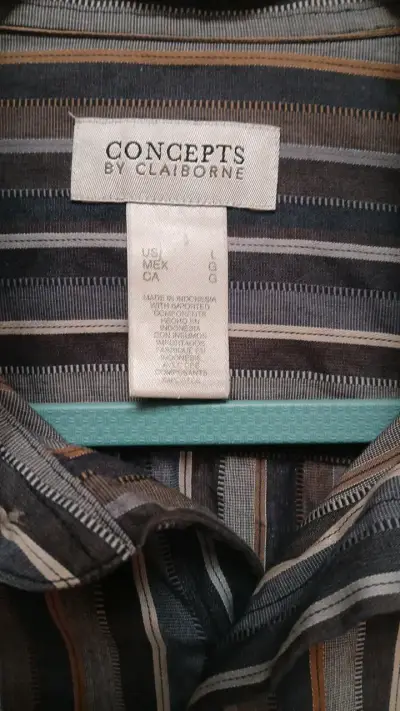 Camisa a rayas para hombre Concepts by Claiborne - miniatura 3