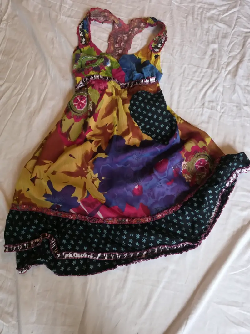 Vestido Desigual multicolor con encaje - 2