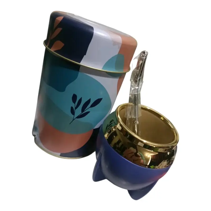 Set de Mate con Lata Decorativa y Bombilla - 2