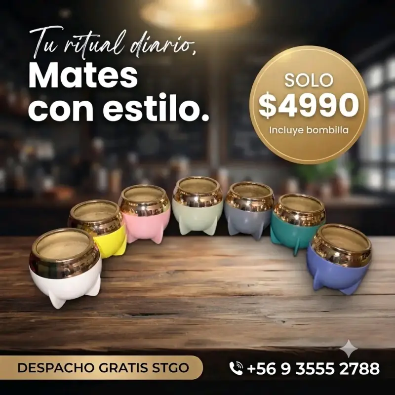 Set de Mates Coloridos con Bombilla