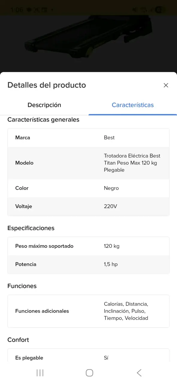 Caminadora eléctrica Best Titan plegable negra - 4