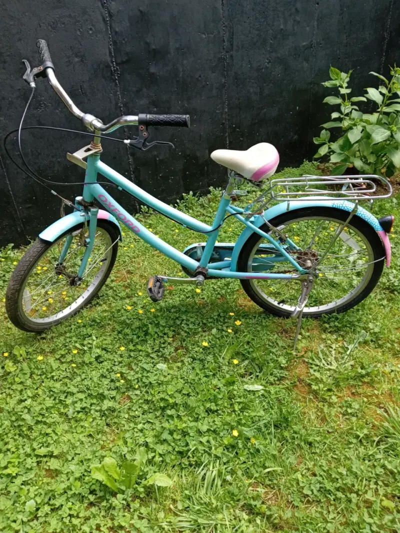 Bicicleta infantil Oxford turquesa con canasto - 4