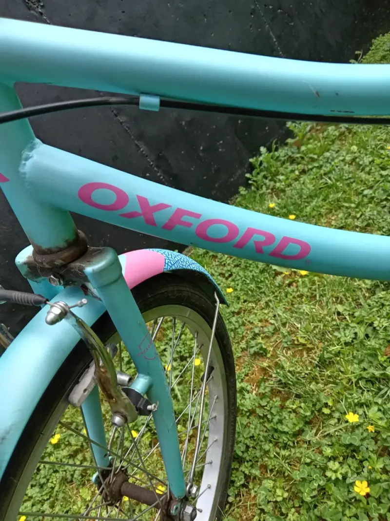 Bicicleta infantil Oxford turquesa con canasto - 6