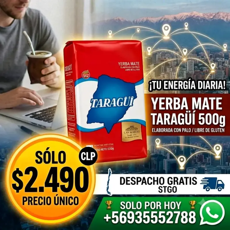 Yerba Mate Taragüi 500g Libre de Gluten