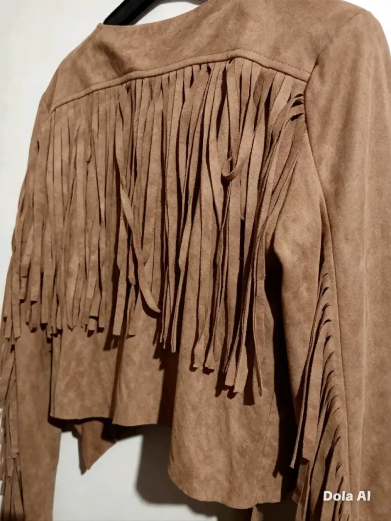 Chaqueta de Flecos Mujer Color Camel - 5