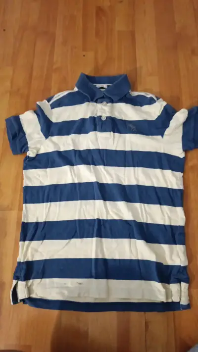 Polera Polo Rayada Azul y Blanca Abercrombie - miniatura 1