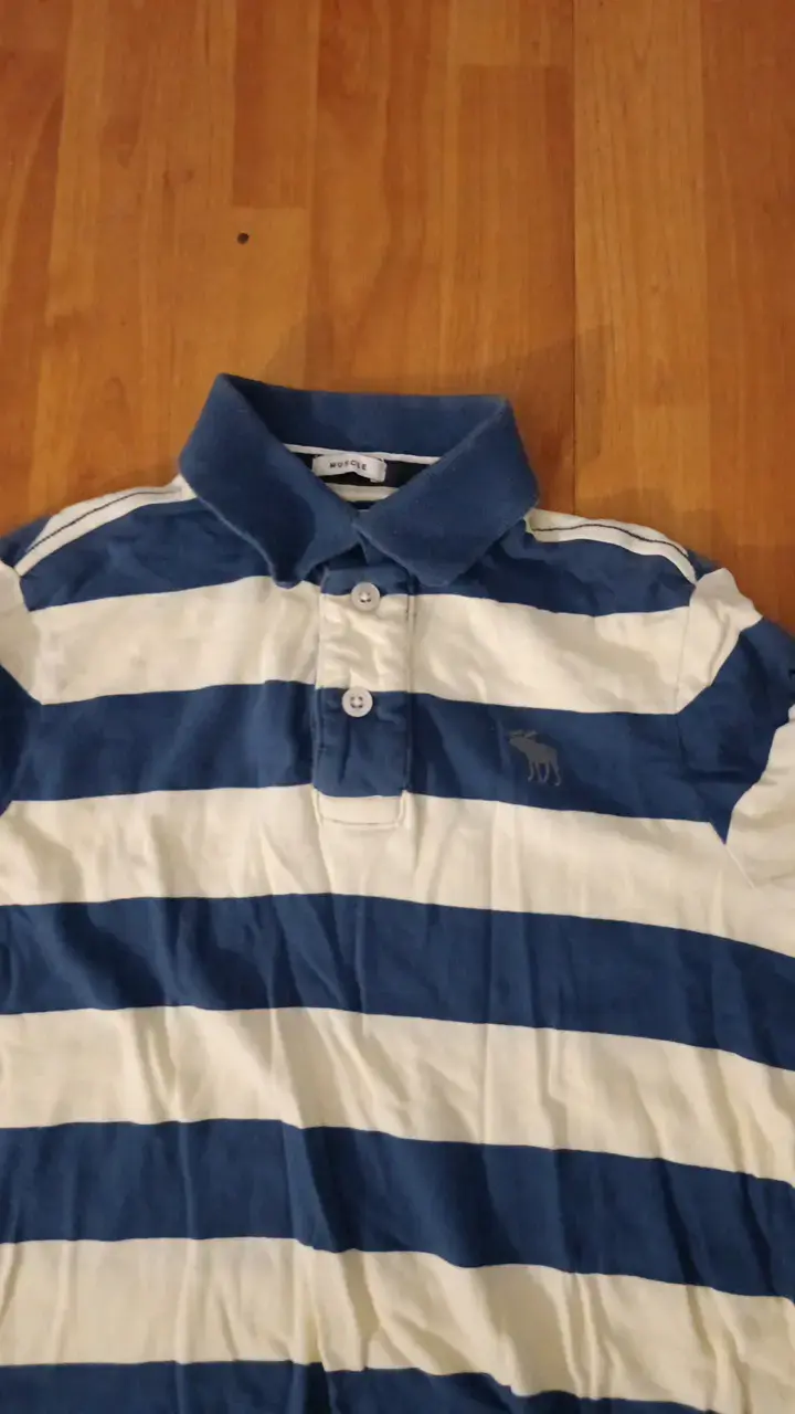 Polera Polo Rayada Azul y Blanca Abercrombie - 2