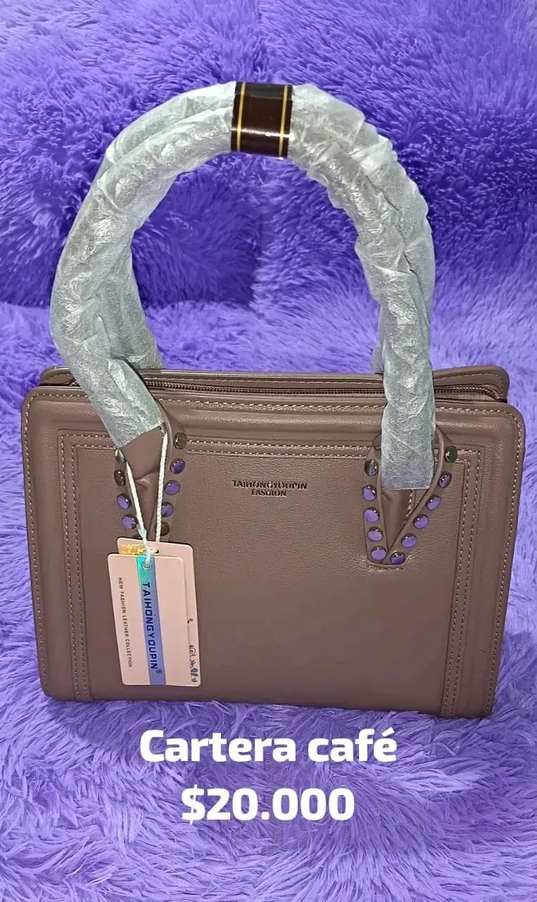 Cartera de cuero sintético gris elegante - 4