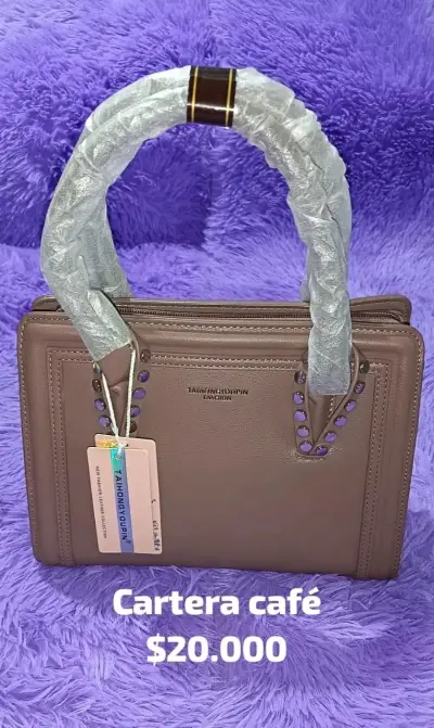 Cartera de cuero sintético gris elegante - miniatura 4