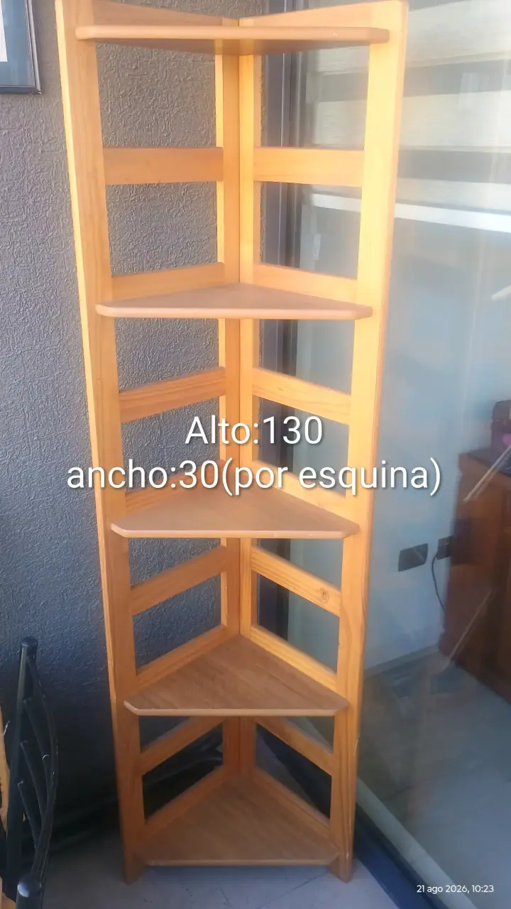 Estante Esquinero de Madera 130x30 cm