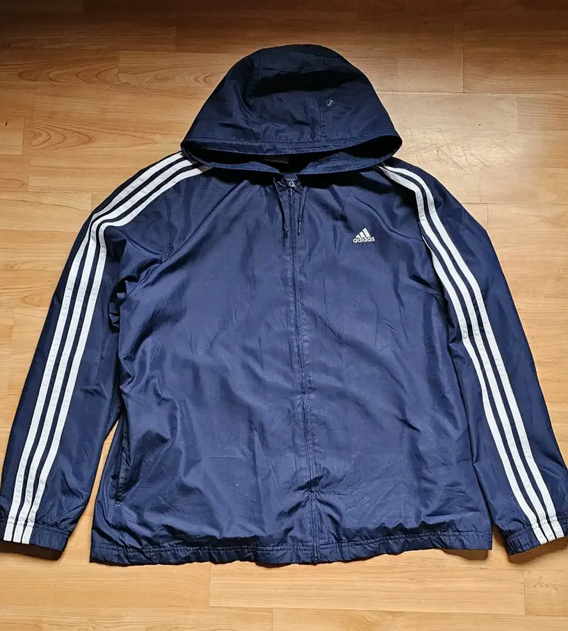 Chaqueta deportiva azul Adidas con capucha - 1