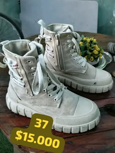 Botines de gamuza burdeos talla 37 - miniatura 2
