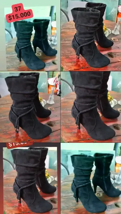Botines de gamuza burdeos talla 37 - miniatura 5