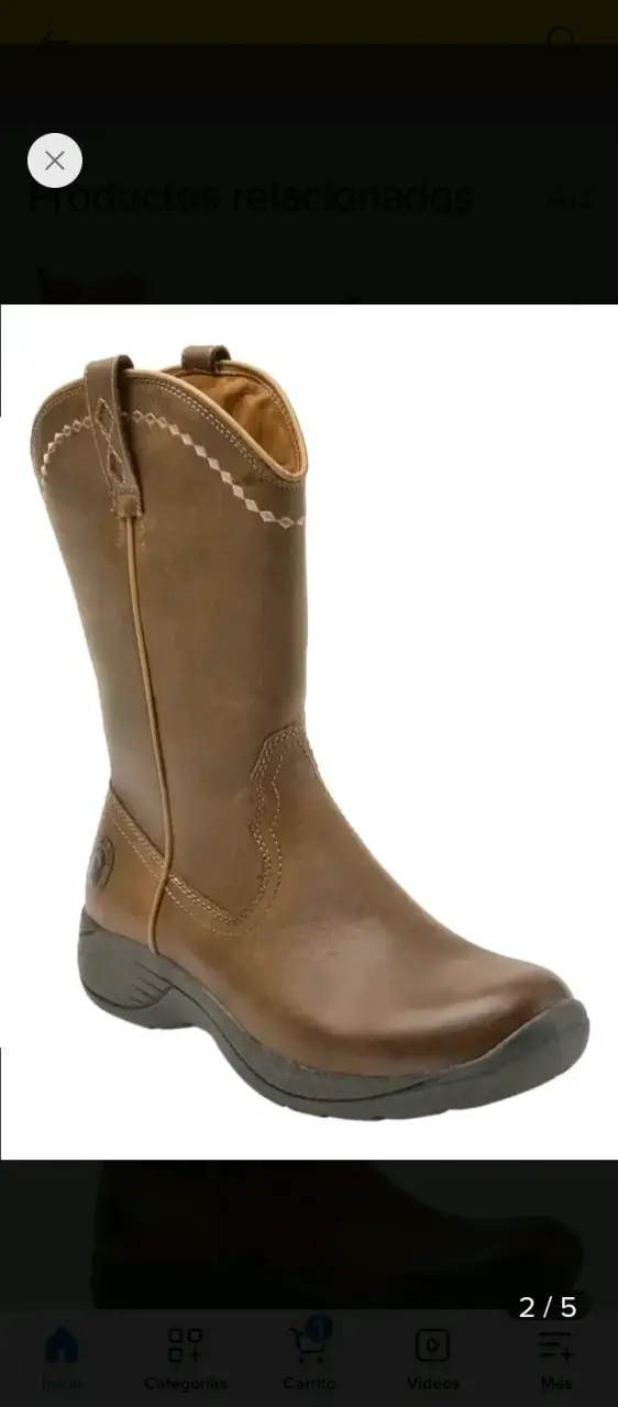 Botas de cuero marrón para mujer - 1