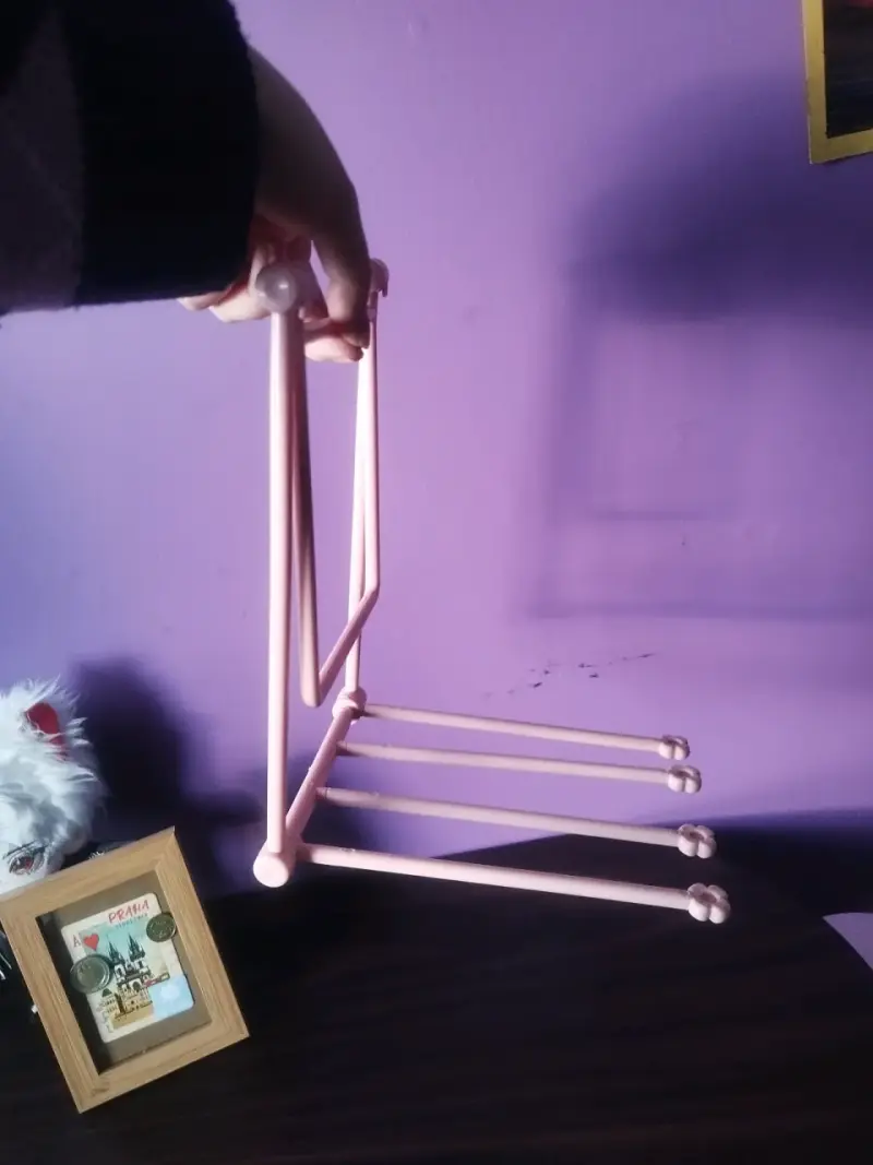 Soporte de joyas y colets rosa - 3
