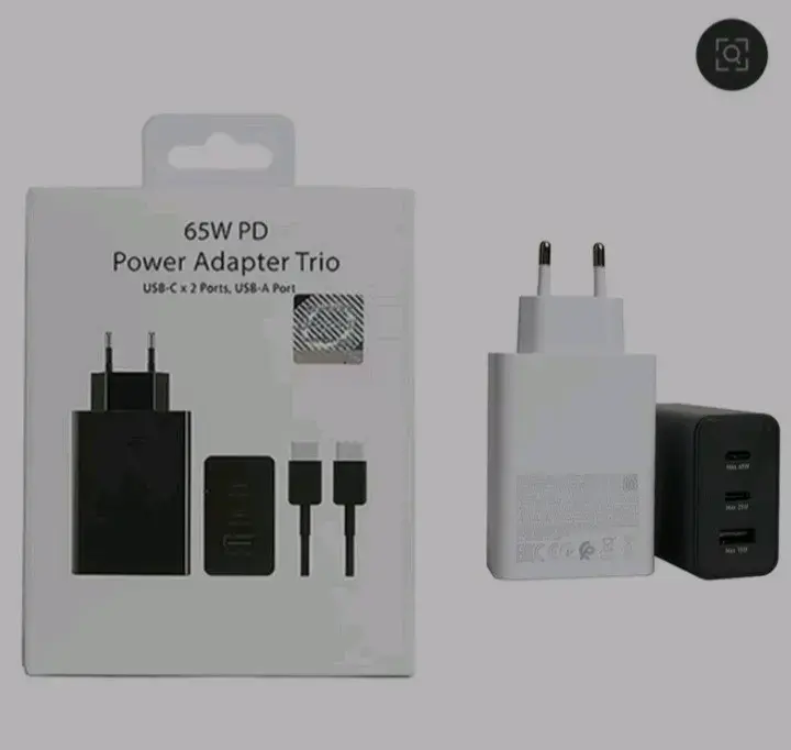 Cargador 65W PD Power Adapter Trio con Puertos USB-C y USB-A - 1