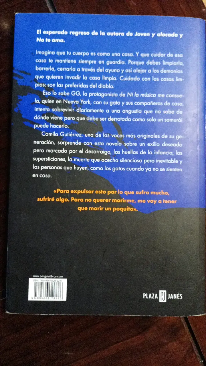 Libro 'Ni La Música Me Consuela' de Camila Gutiérrez - 2