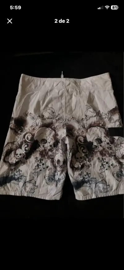 Shorts de playa con diseño de calaveras - miniatura 2