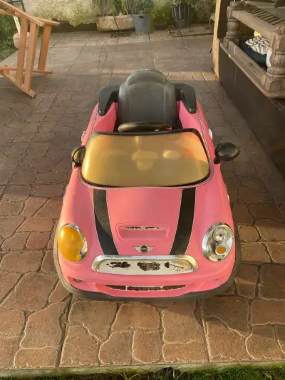 Auto eléctrico infantil Mini Cooper rosa - miniatura 1