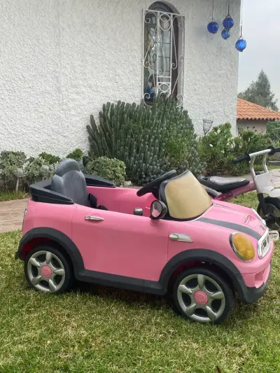 Auto eléctrico infantil Mini Cooper rosa - miniatura 2
