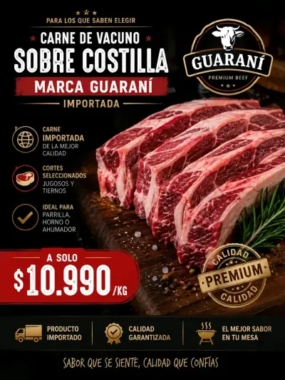 Carne de Vacuno Sobre Costilla Importada Guaraní - miniatura 1