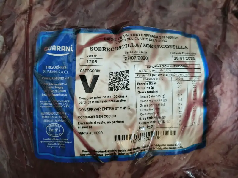 Carne de Vacuno Sobre Costilla Importada Guaraní - 2