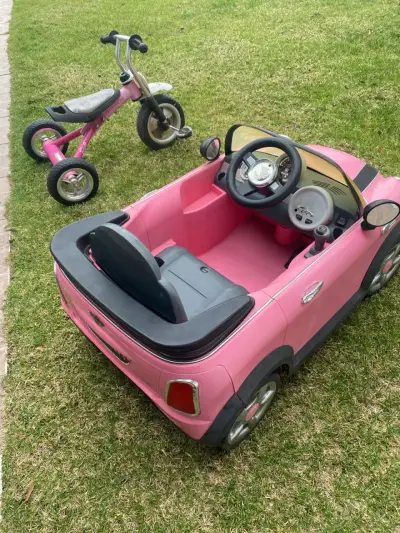 Auto eléctrico para niños Mini Cooper S rosa - miniatura 3