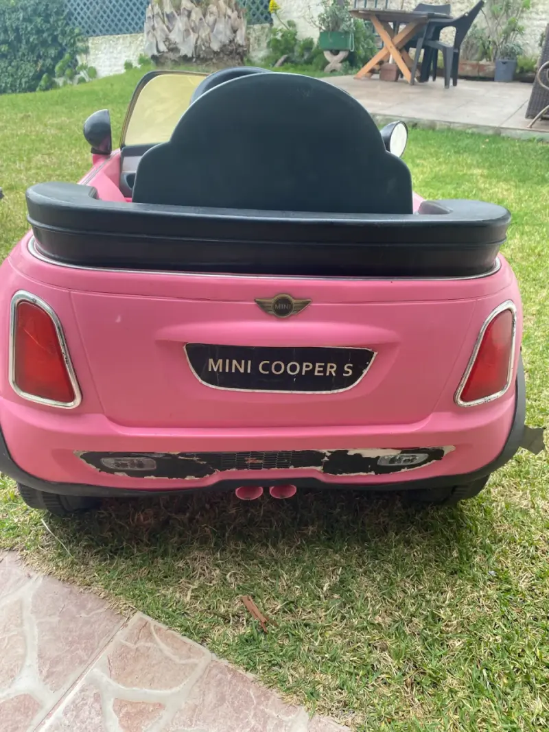 Auto eléctrico para niños Mini Cooper S rosa - 4