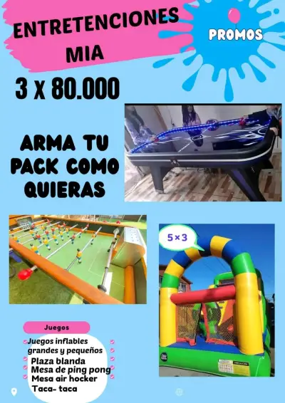 Pack de Juegos Inflables y Mesas de Juego - miniatura 1