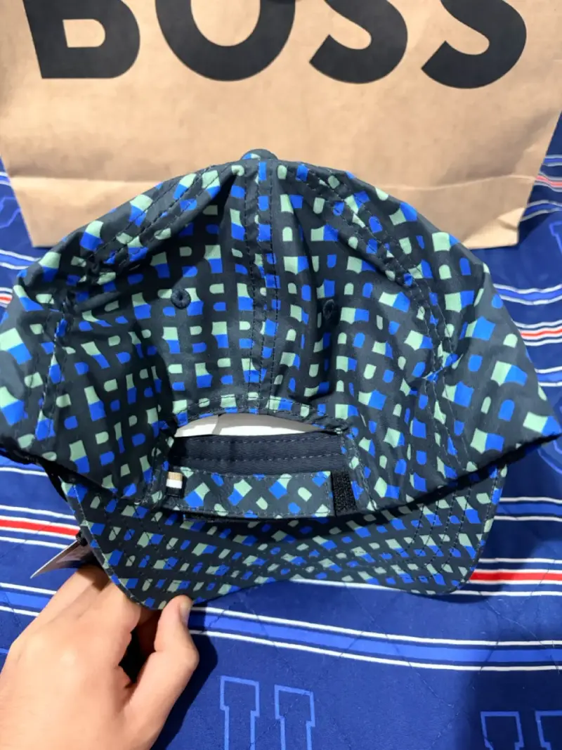 Gorra estampada Boss azul y verde - 3