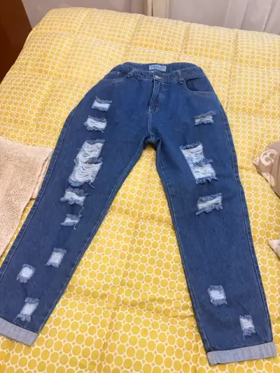 Jeans de mezclilla rasgados para mujer 44/46 - miniatura 1
