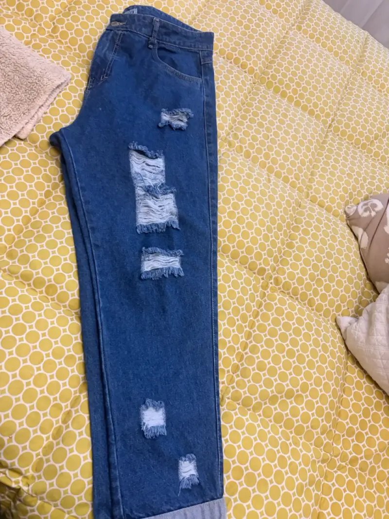 Jeans de mezclilla rasgados para mujer 44/46 - 2
