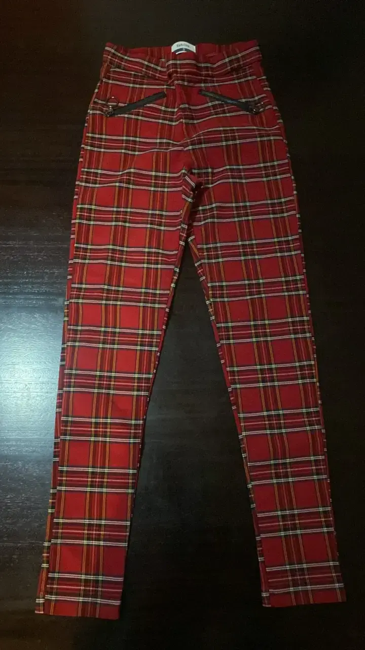 Conjunto de pantalones y camisa a cuadros para mujer - 3