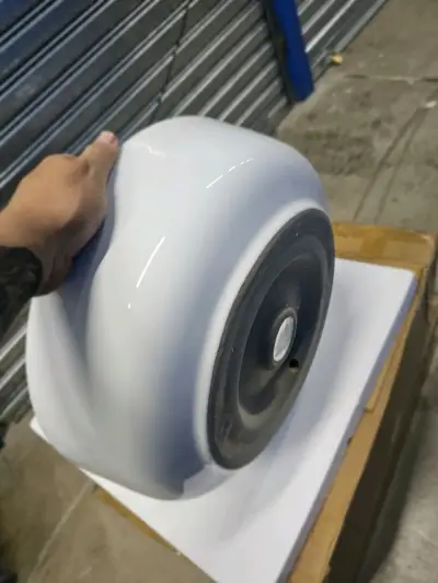 Lavamanos de cerámica blanco con borde negro - miniatura 2
