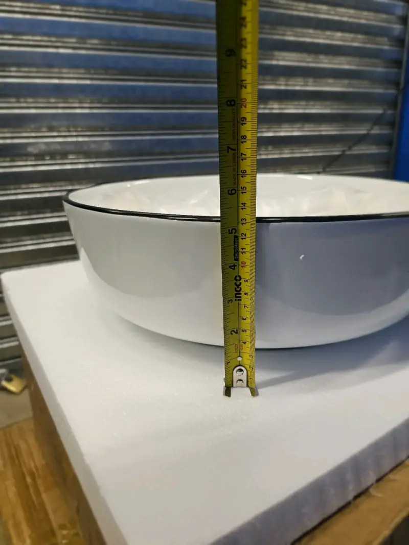 Lavamanos de cerámica blanco con borde negro - 6