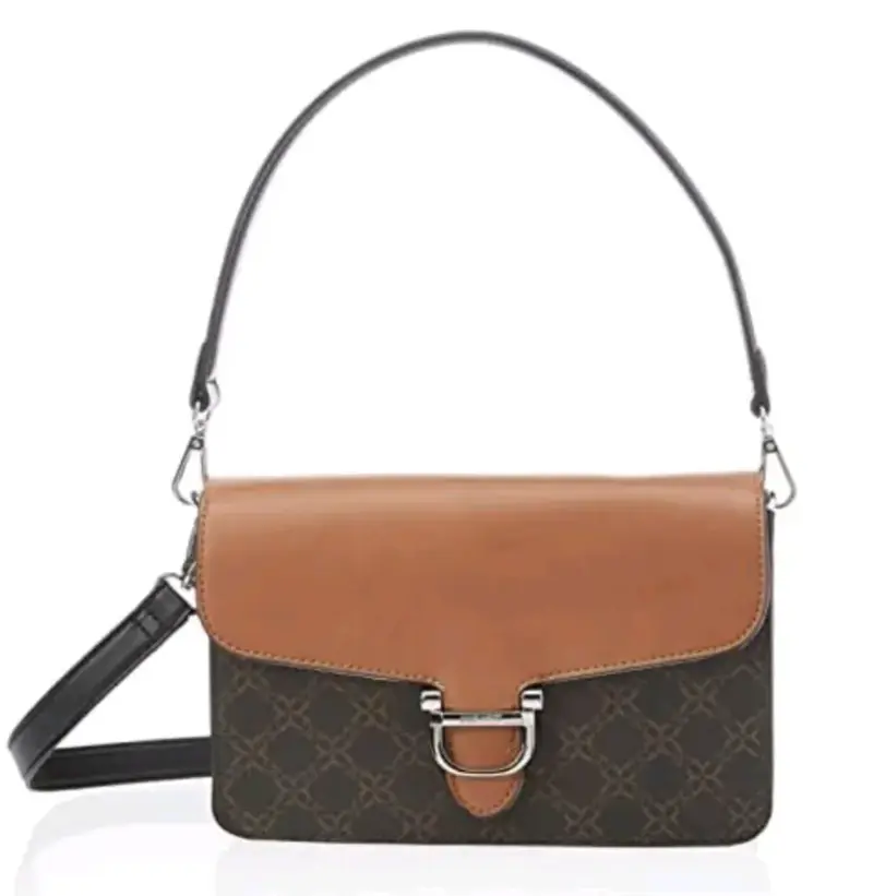 Cartera de cuero marrón y negro elegante - 3