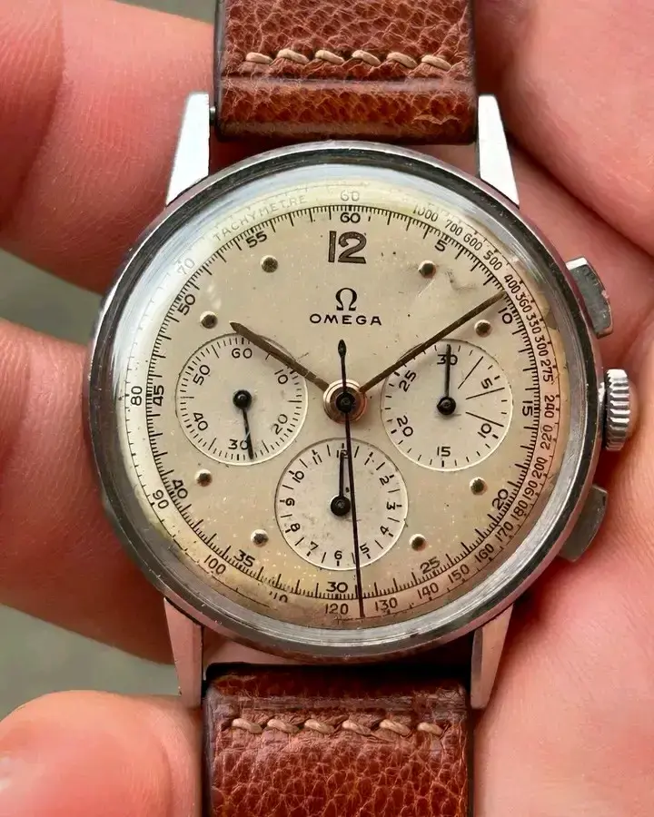 Reloj Omega vintage cronógrafo de cuero - 1