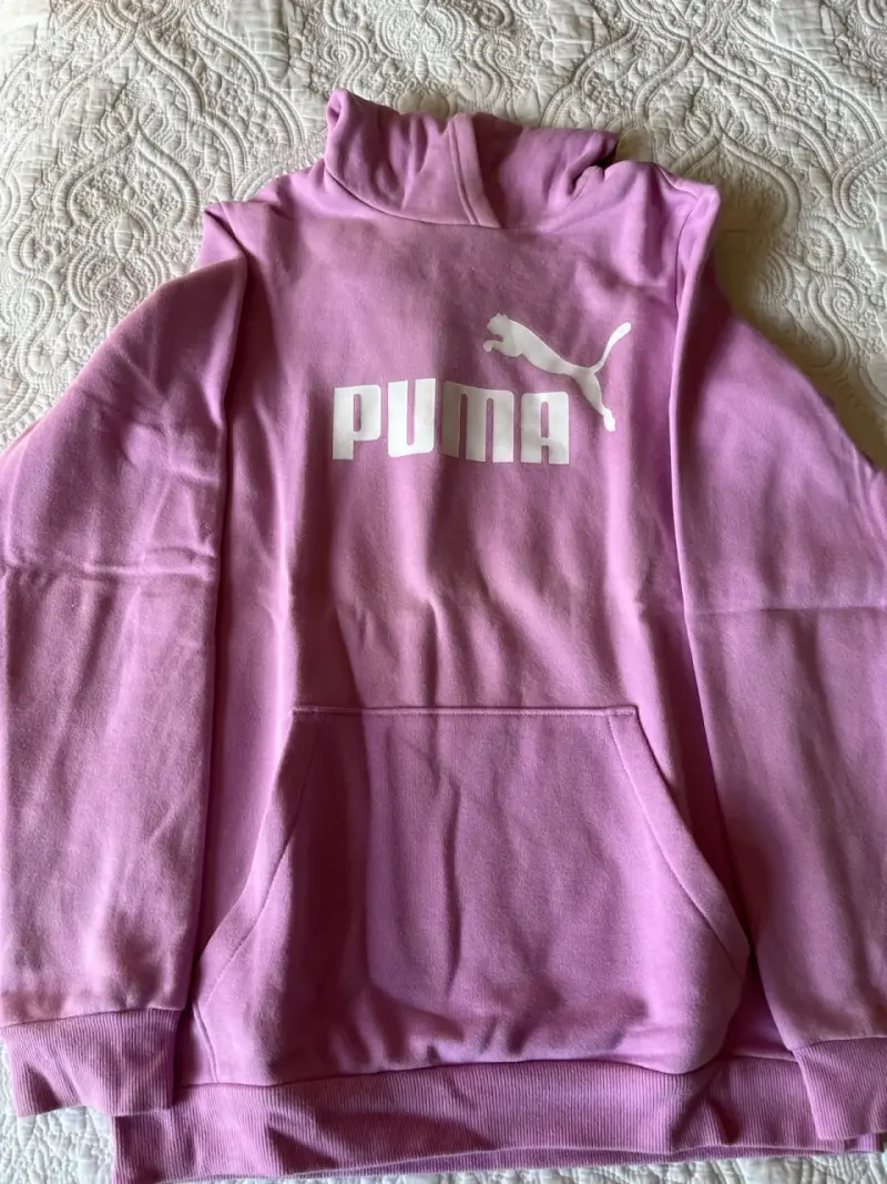 Polerón con capucha Puma rosado para mujer