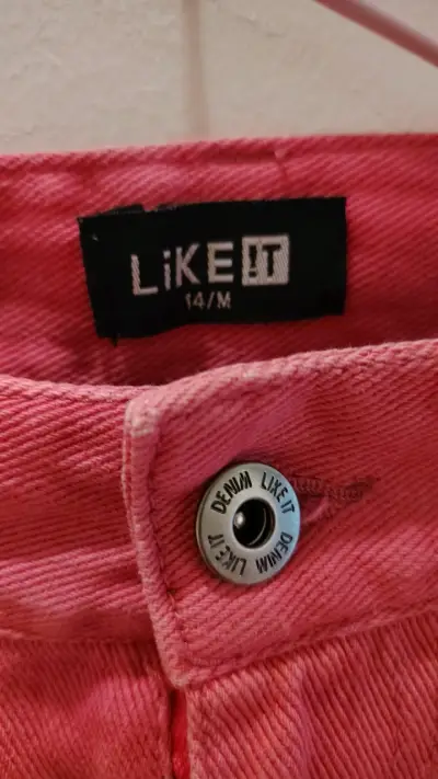 Falda de mezclilla fucsia Like It talla 14 - miniatura 3
