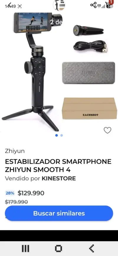 Estabilizador para Smartphone Zhiyun Smooth 4 - miniatura 1