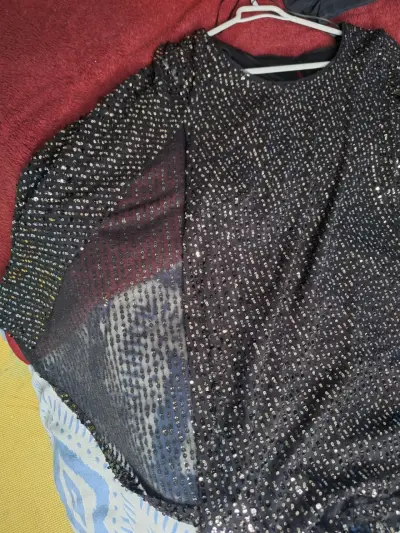 Blusa de lentejuelas negro Alex Evenings talla 2X - miniatura 3