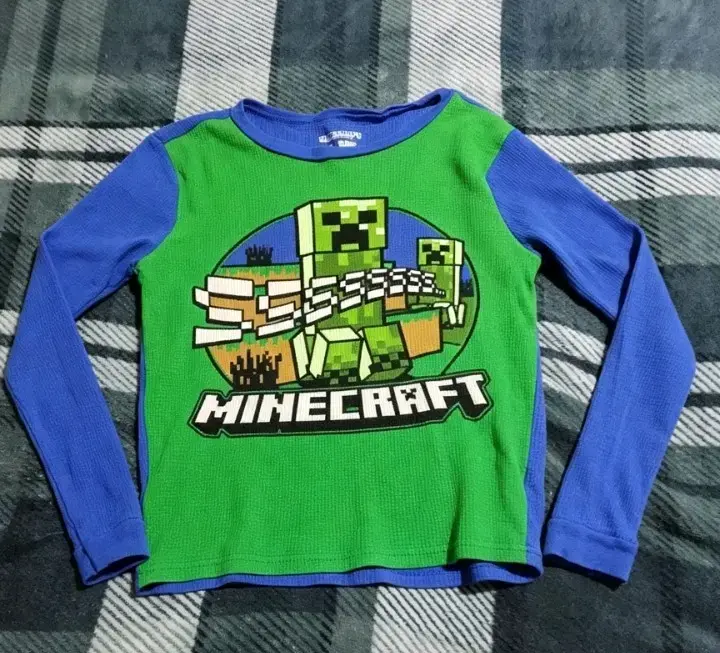 Polera manga larga Minecraft