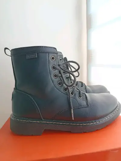 Botines negros de cuero Teener para mujer - miniatura 3