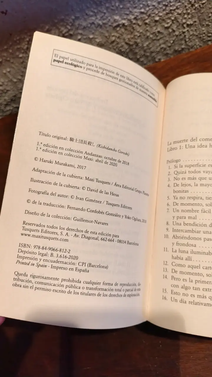 Libros 'La Muerte del Comendador'  Haruki Murakam - 4